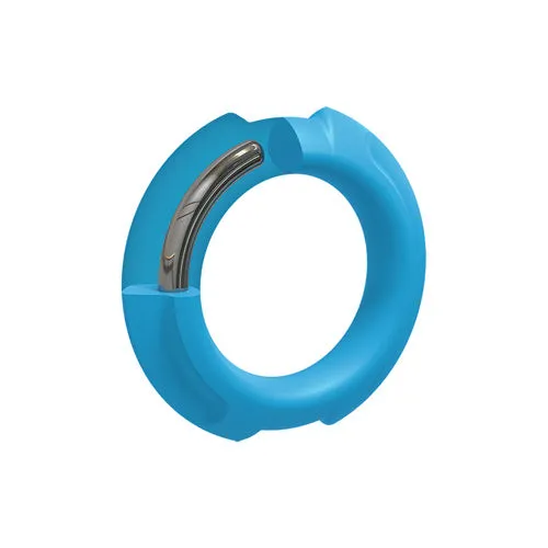 OptiMALE - FlexiSteel 43mm Silicone and Metal Core Cock Ring - Blue | Doc Johnson USA Male Sex Toys