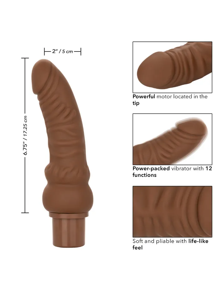 Rechargeable Power Stud Curvy - Brown | California Exotic Novelties Female Sex Toys