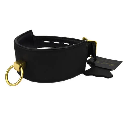 Restraints | Bound Bound Noir Nubuck Leather Collar with O Ring