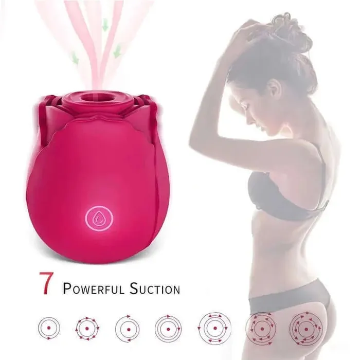 rose toy Vibrators | Rose Toy Vibrator Classic Sucking Vibrator 10 frequency Rose Red