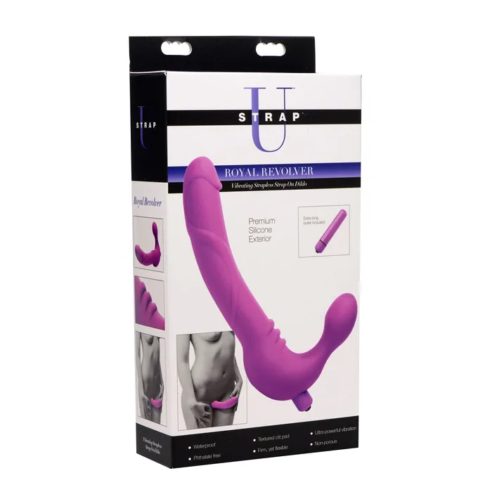 Royal Revolver Vibrating Strapless Silicone Strap On Dildo | XR Brands Female Sex Toys