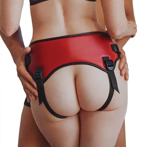 Saffron Sportsheets Strap-On Harness - Black/Red | Sportsheets Female Sex Toys