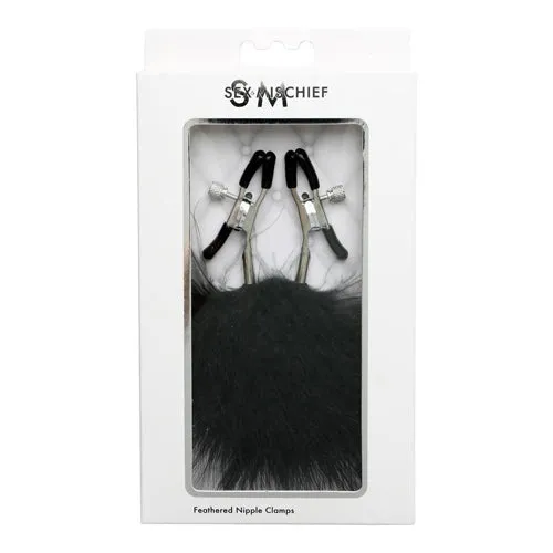 Sex Mischief Feathered Nipple Clamps Black Sportsheets Couples