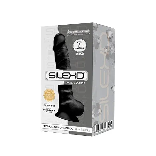 SilexD Dildos | SilexD 7 inch Realistic Silicone Dual Density Dildo with Suction Cup and balls Black SilexD Dildos | SilexD 7 inch Realistic Silicone Dual Density Dildo with Suction Cup and balls Black