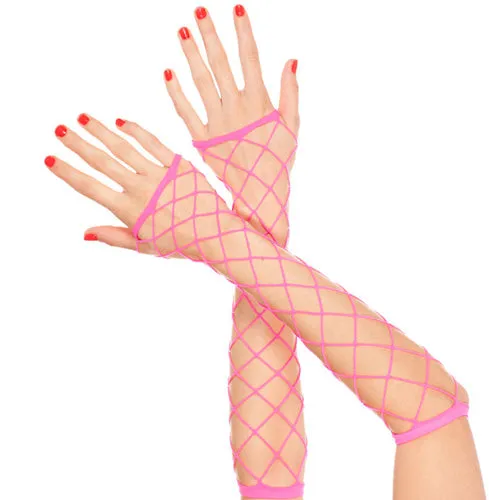 Spandex Industrial Net Fingerless Warmer Hot Pink OS Music Legs Vibrators