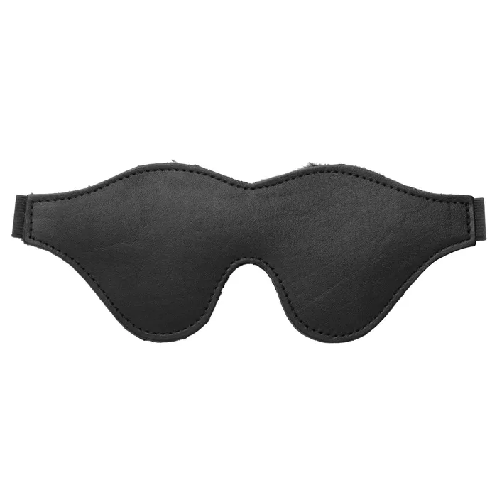Strict Leather Black Fleece Lined Blindfold | XR Brands Restraints