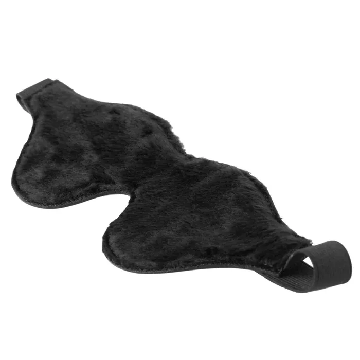 Strict Leather Black Fleece Lined Blindfold | XR Brands Restraints