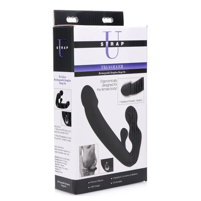 Tri-volver Rechargeable Strapless Strap On | XR Brands Female Sex Toys