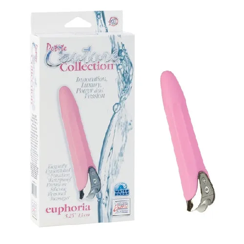 Vibrators California Exotic Novelties Couture Collection Petite Couture Silicone Vibrator Euphoria Pink MS W