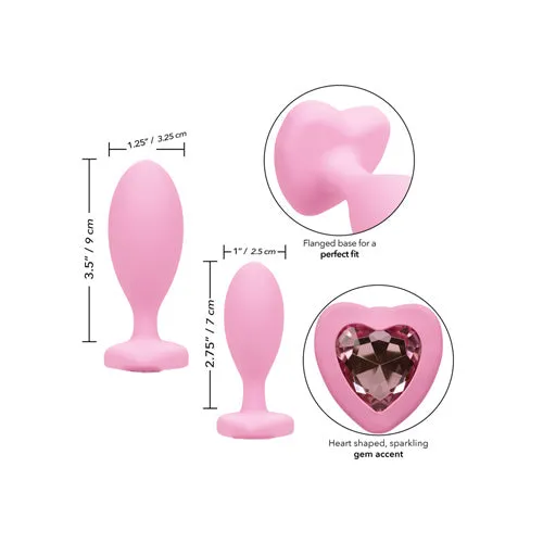 Vibrators | First Time Love Crystal Booty Duo - Pink - California Exotic Novelties