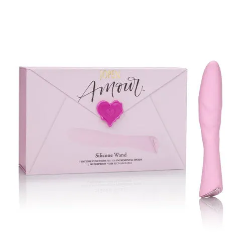 Vibrators Jopen Amour Silicone Wand USB Rechargeable Pink JOPEN
