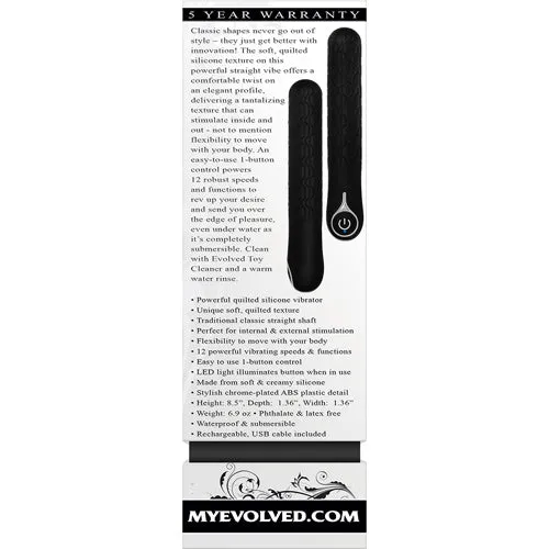 Vibrators | Quilted Love Rechargeable Vibrator - Evolved Novelties