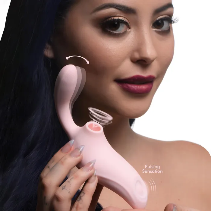 Vibrators XR Brands 3 Way Elixir Sucking And Pulsing Vibrator