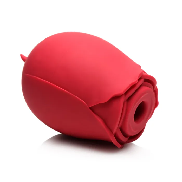 Vibrators | XR Brands The Double Tease Rose 10x Sucking And Licking Silicone Stimulator
