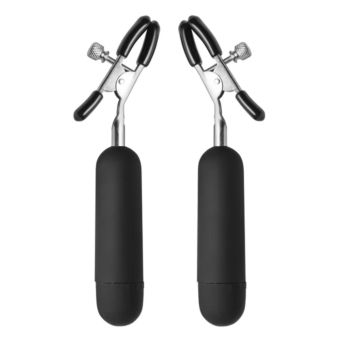 XR Brands Dark Passion Vibrating Nipple Clamps | Female Sex Toys
