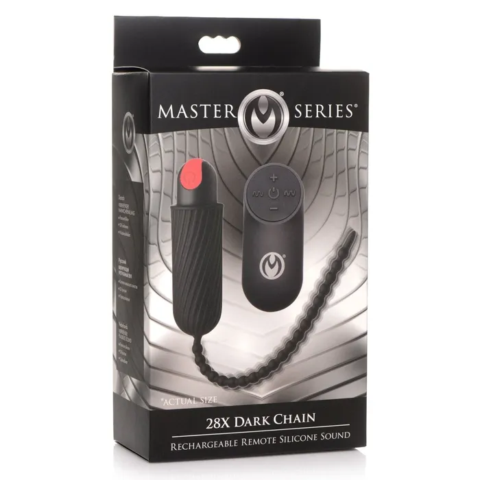 XR Brands Female Sex Toys | 7x Dark Chain Rechargeable Silicone Sound With Remote