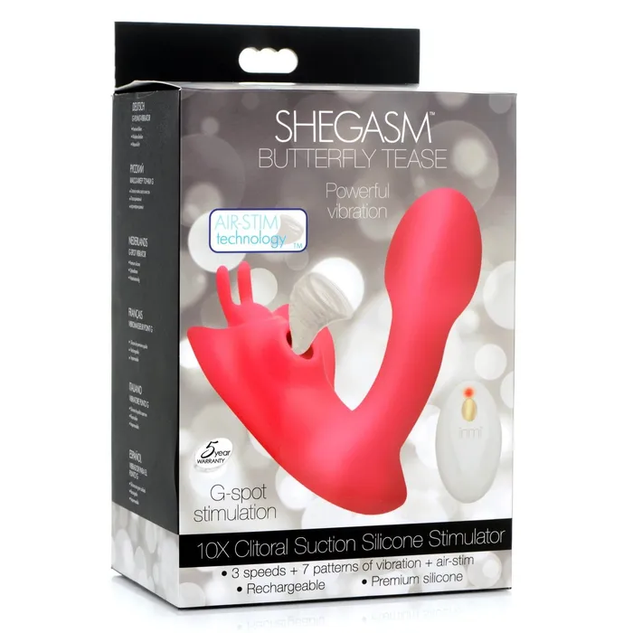 XR Brands Female Sex Toys | Butterfly Tease 10x Clitoral Suction Silicone Stimulator