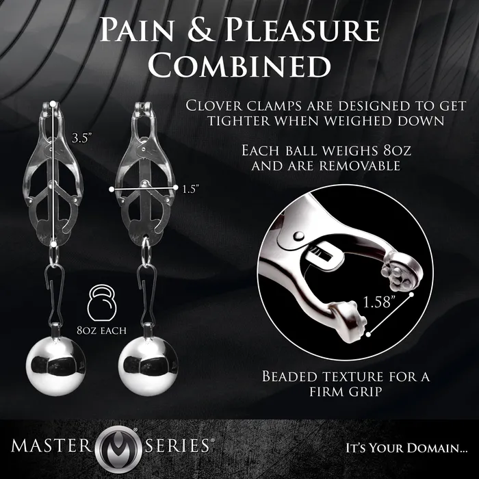 XR Brands Female Sex Toys | Deviant Monarch Weighted Nipple Clamps