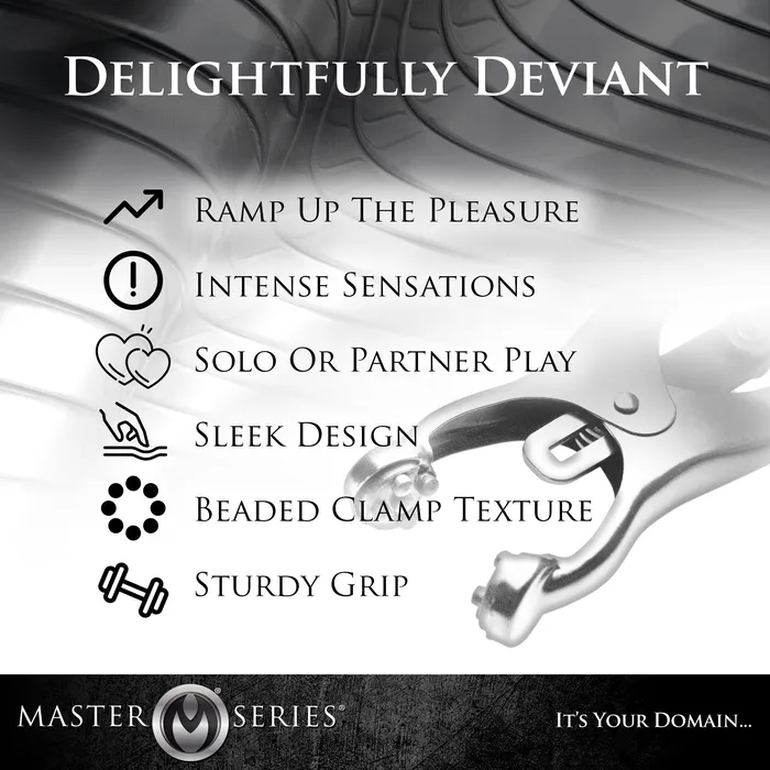 XR Brands Female Sex Toys | Deviant Monarch Weighted Nipple Clamps