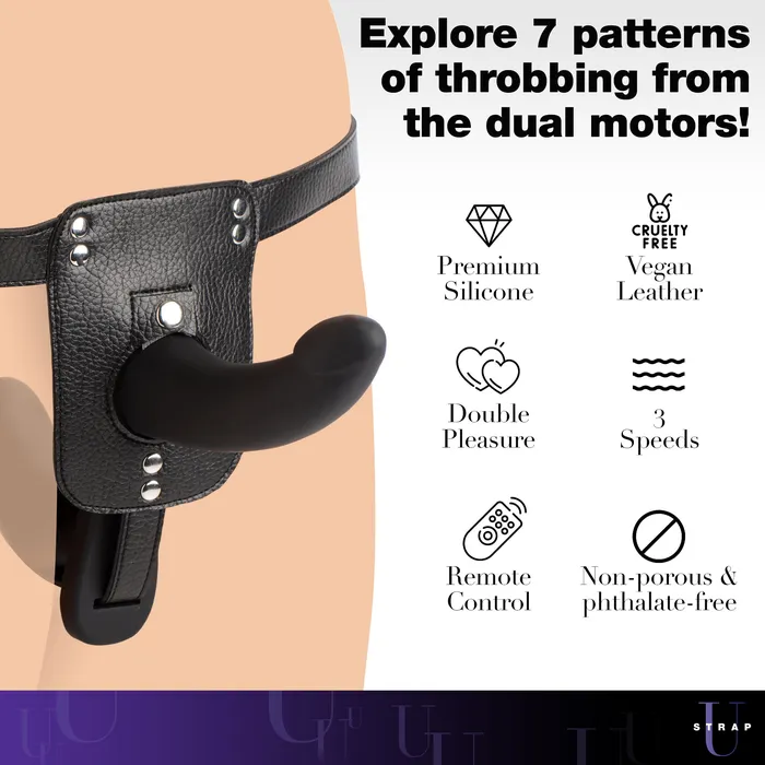 XR Brands Female Sex Toys | Double Take 10x Double Penetration Vibrating Strap-on Harness -