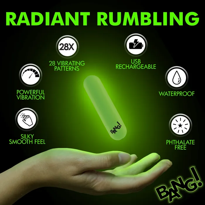 XR Brands Female Sex Toys | Glow-in-the-dark Silicone Bullet