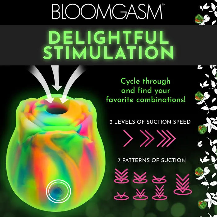 XR Brands Female Sex Toys | Glow Rose Glow-in-the-dark Clitoral Stimulator