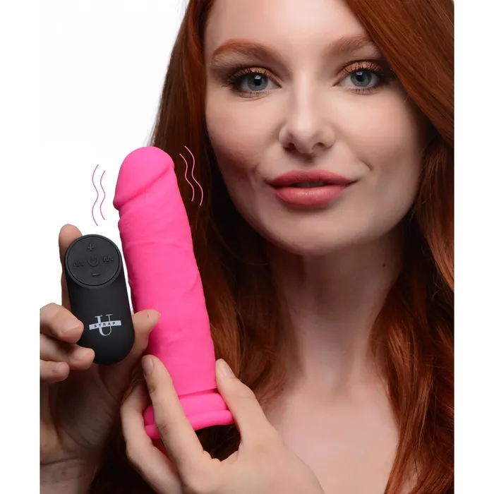 XR Brands Female Sex Toys | Power Player 28x Vibrating Silicone Dildo With Remote