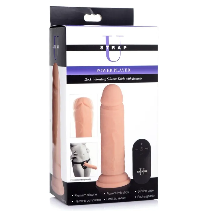 XR Brands Female Sex Toys | Power Player 28x Vibrating Silicone Dildo With Remote