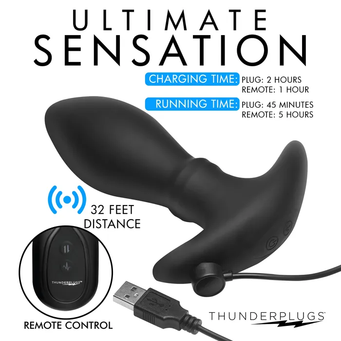 XR Brands Rim Slide 10x Sliding Ring Silicone Butt Plug With Remote | Male Sex Toys