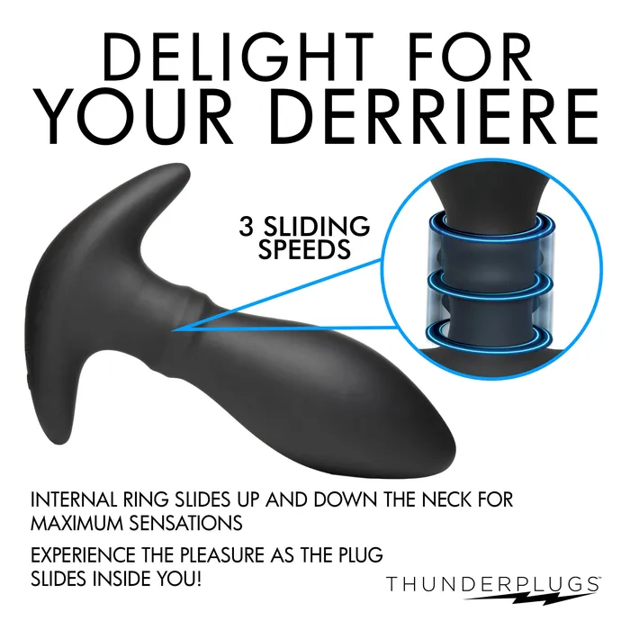 XR Brands Rim Slide 10x Sliding Ring Silicone Butt Plug With Remote | Male Sex Toys
