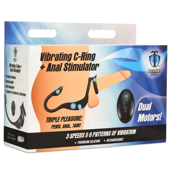 XR Brands Vibrating Silicone Cock Ring And Anal Stimulator | Male Sex Toys