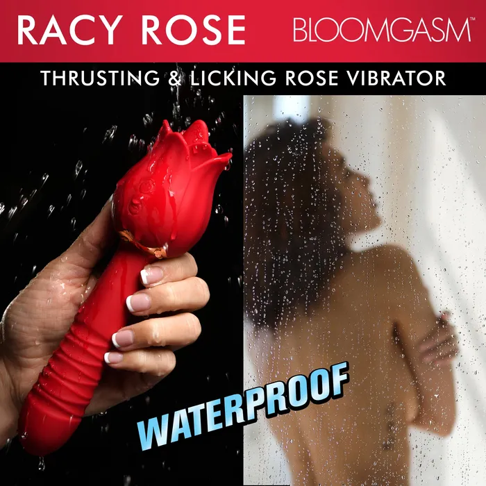 XR Brands Vibrators | Racy Rose Thrusting And Licking Rose Vibrator